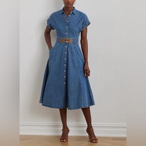 Lauren Ralph Lauren Black Label 
Erlaina-Short Sleeve Classic Denim Dress NWOT